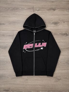 Black & Pink Dolla Full-Zip Up Hoodie